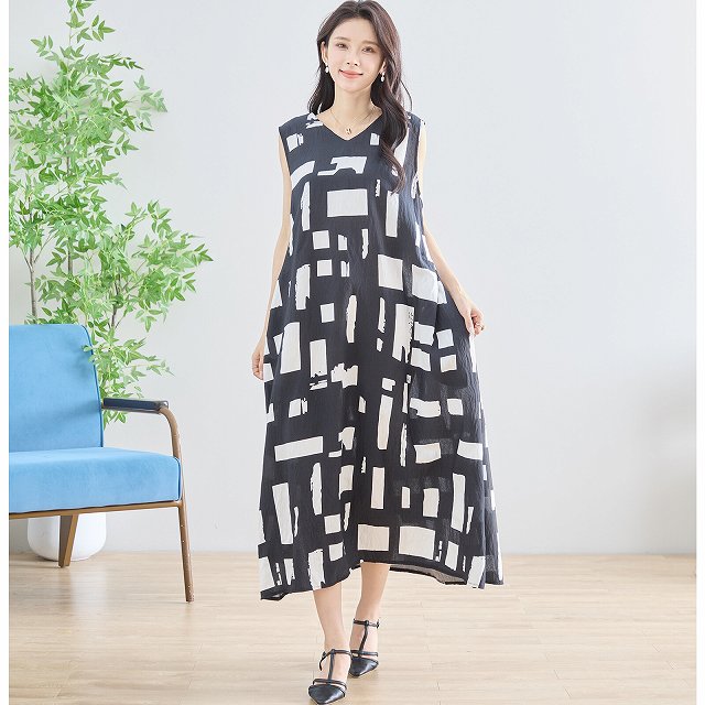TRUBE ワンピース ノースリーブ ロング チュニック レディース ロング