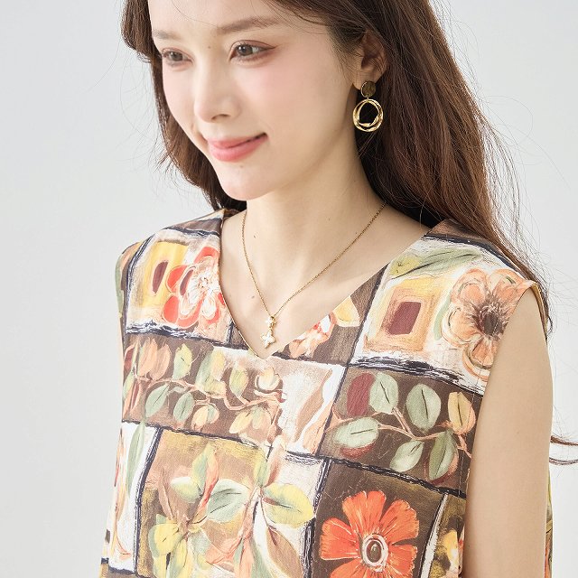 TRUBE ワンピース ノースリーブ ロングワンピース チュニック
