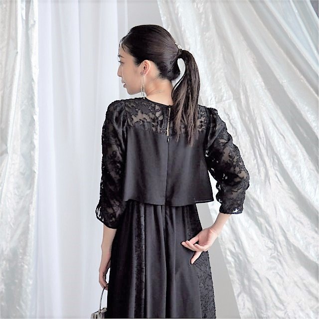 Sweet As ワンピース 結婚式 パーティードレス ミモレ丈 袖あり 披露宴