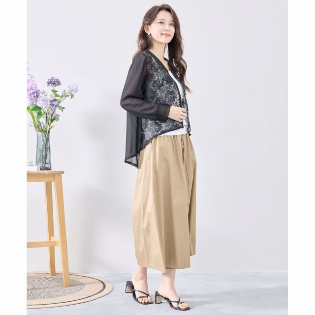 TRUBE ジャケット シアージャケット 透け感 レース バックロング