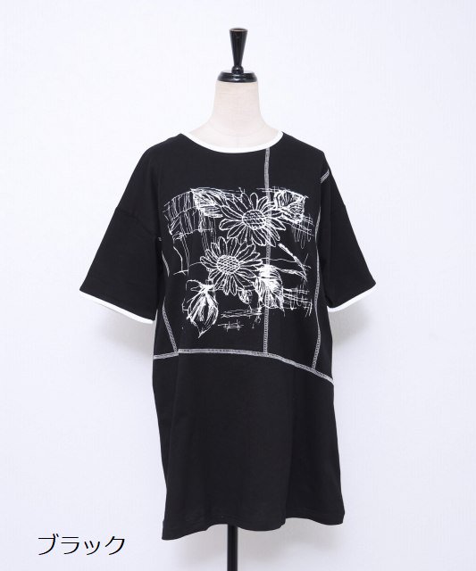 チュニック トップス カットソー Tシャツ 綿100％ 半袖 婦人服 春 夏