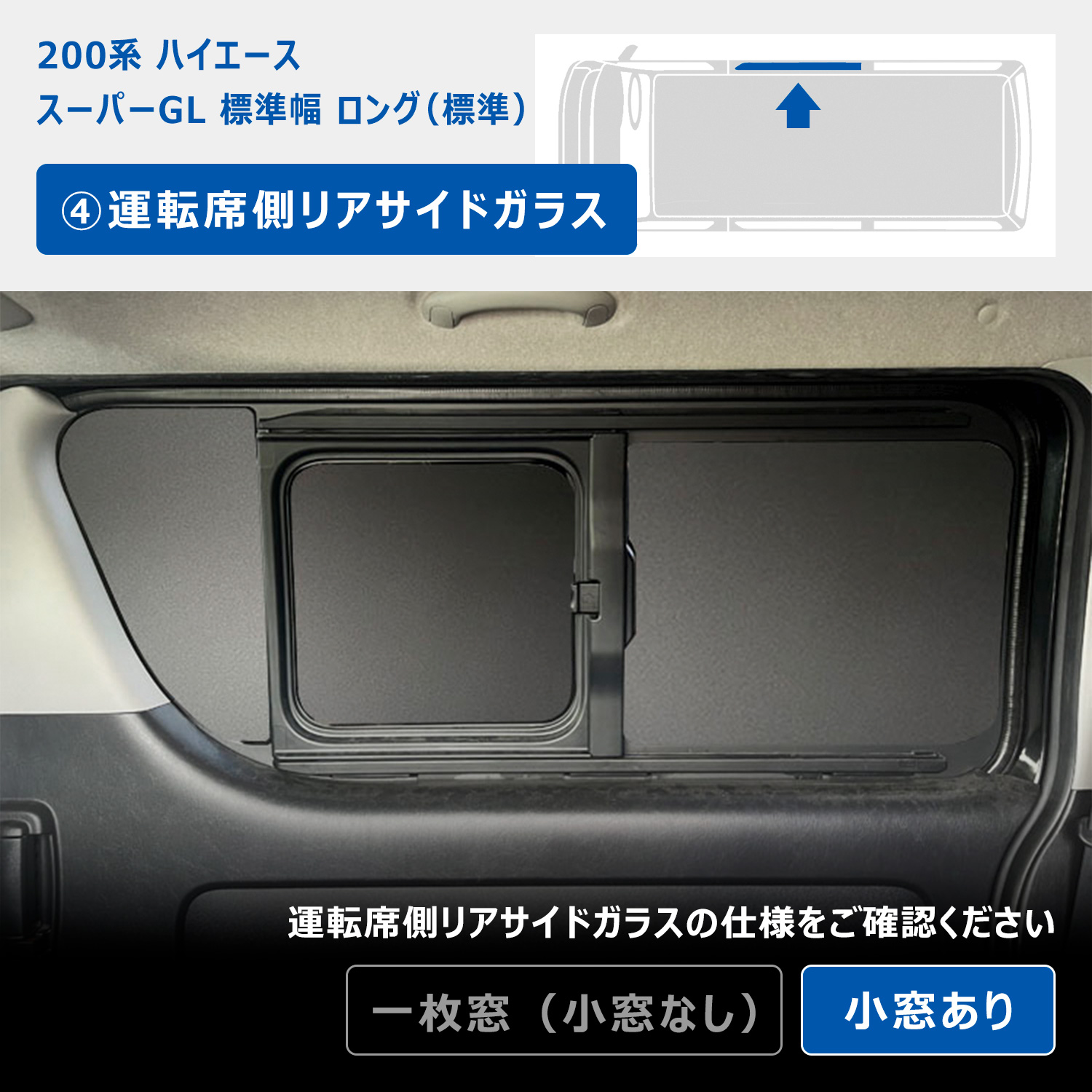 プロダックス 200系 ハイエース スーパーGL 標準幅 ウィンドウパネル 5