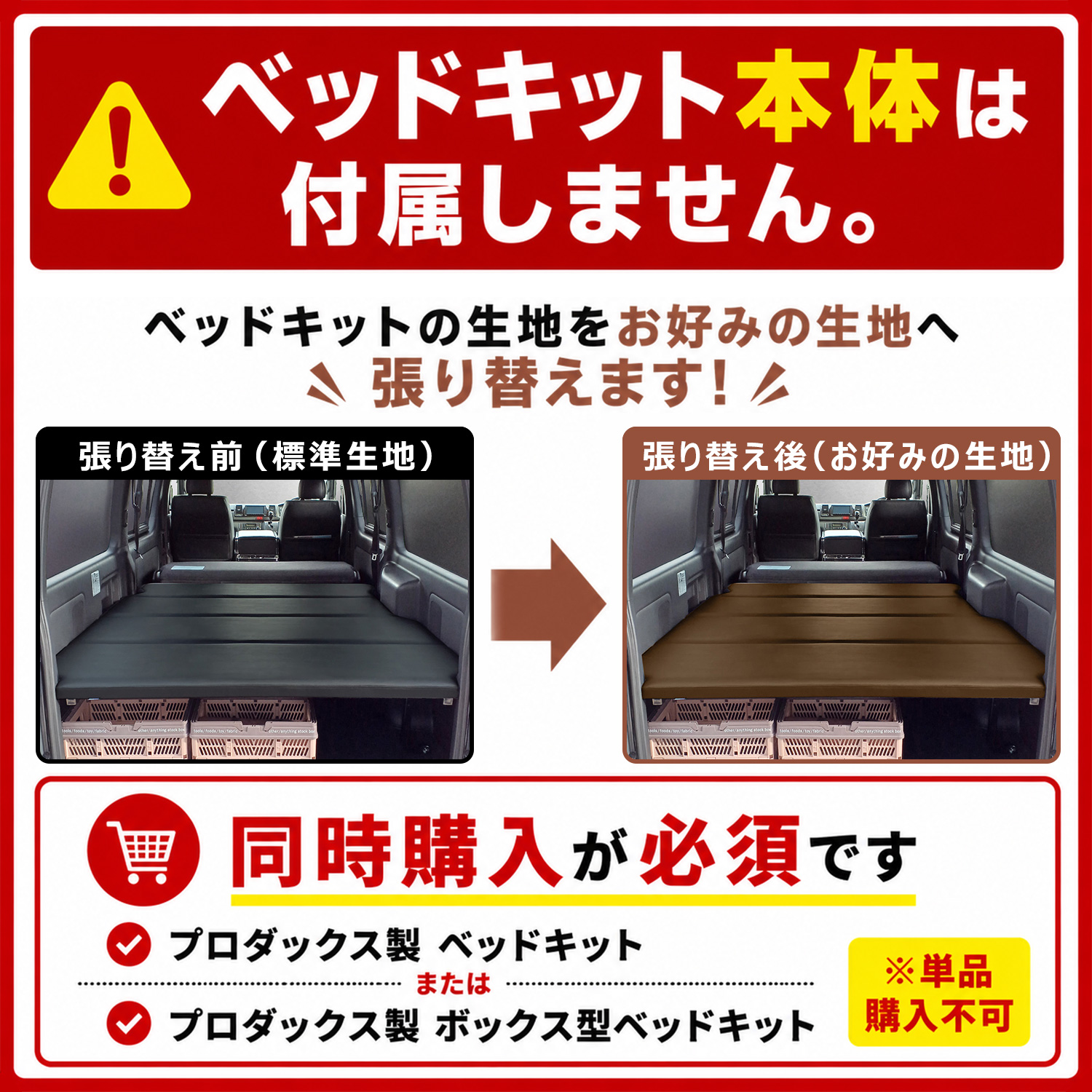 プロダックス 【オプション】 ベッドキット 生地変更 サンワ 