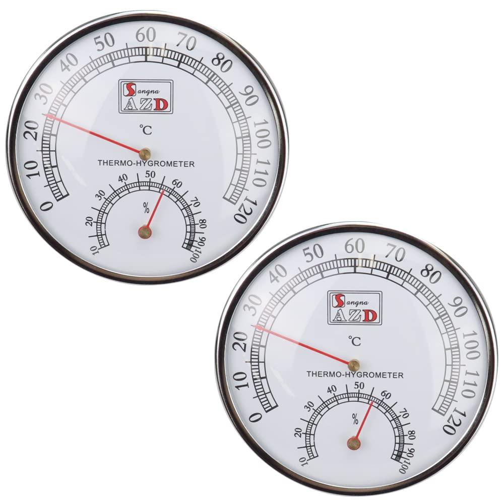 サウナ 温湿度計 温度計 湿度計 壁掛け 自立式 アナログタイプ 電池