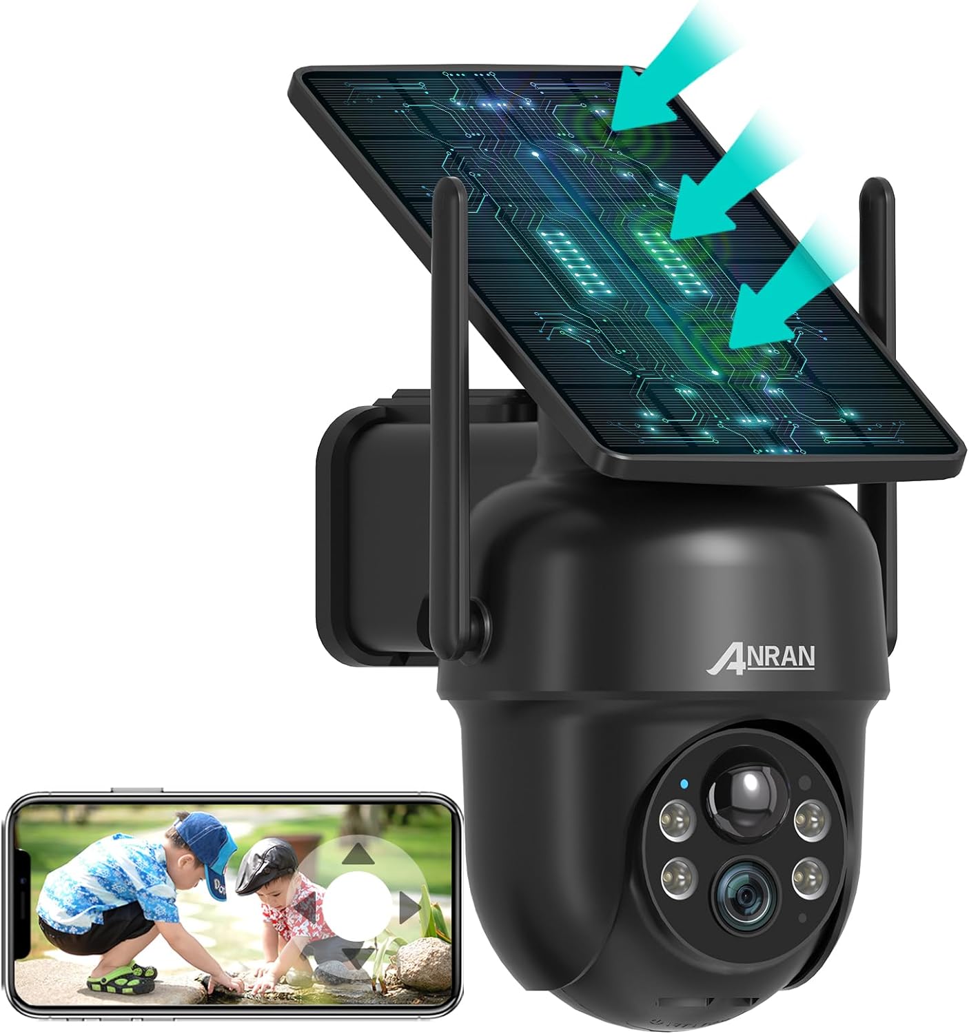 防犯カメラ 屋外 ソーラー ワイヤレス 監視カメラ 500万画素 高効率