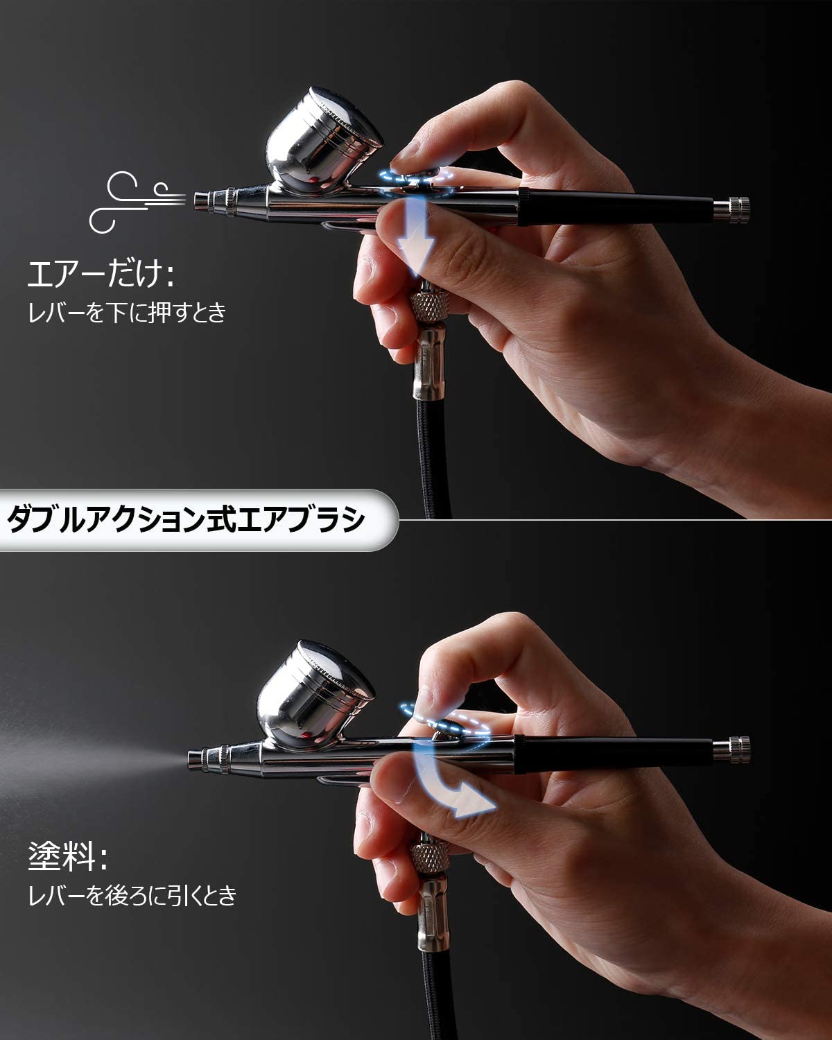エアブラシ 充電式 エアブラシセット ミニコンプレッサー