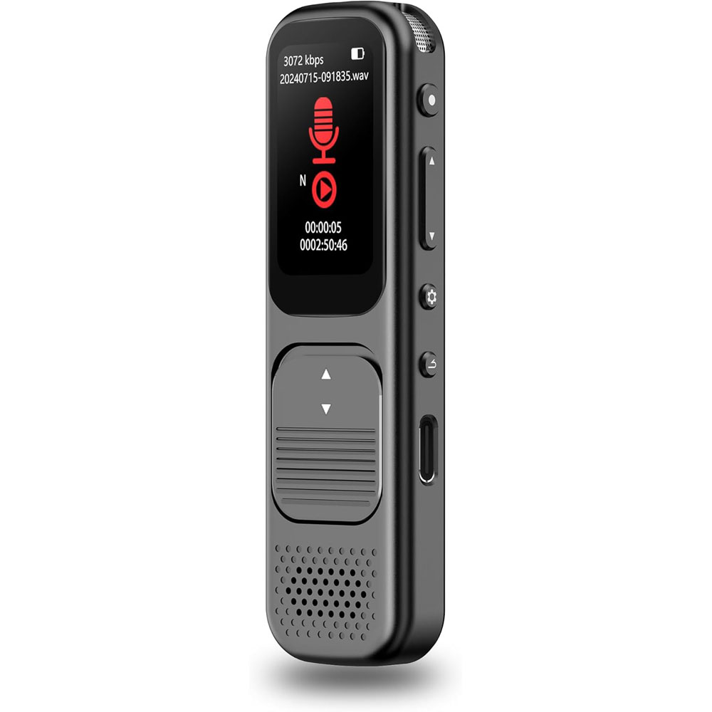 ボイスレコーダー ICレコーダー 小型 録音機 64GB micro SDカード付き