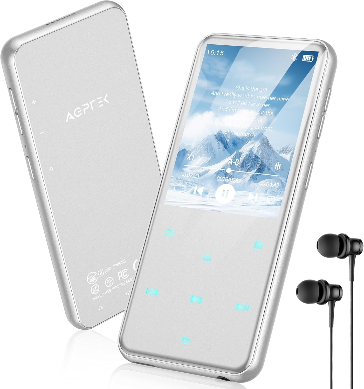 MP3プレーヤー Bluetooth5.3 64GB内蔵 スピーカー搭載 HiFi音質 2.4