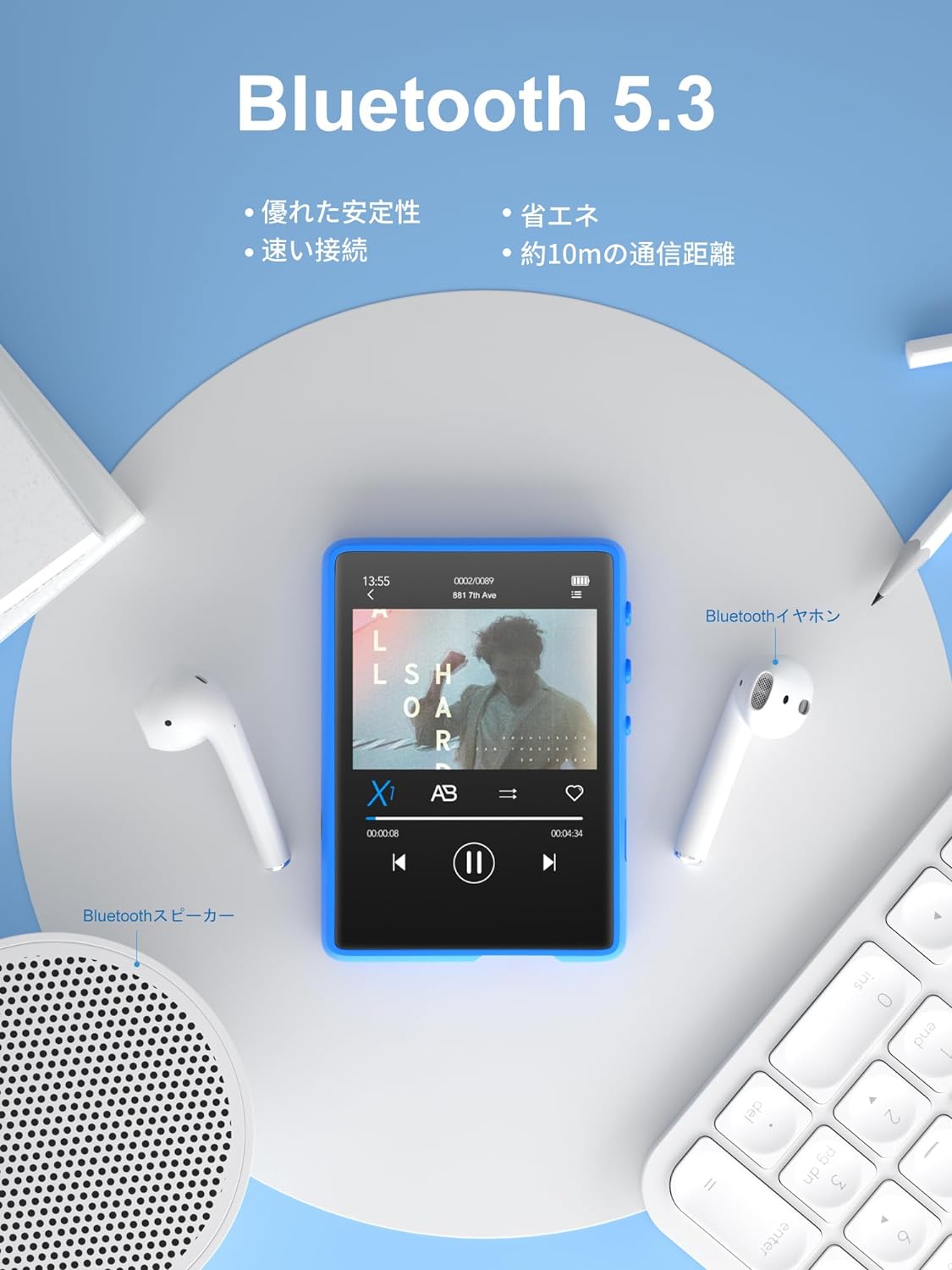 MP3プレーヤー Bluetooth5.3 音楽プレーヤー デジタルオーディオ