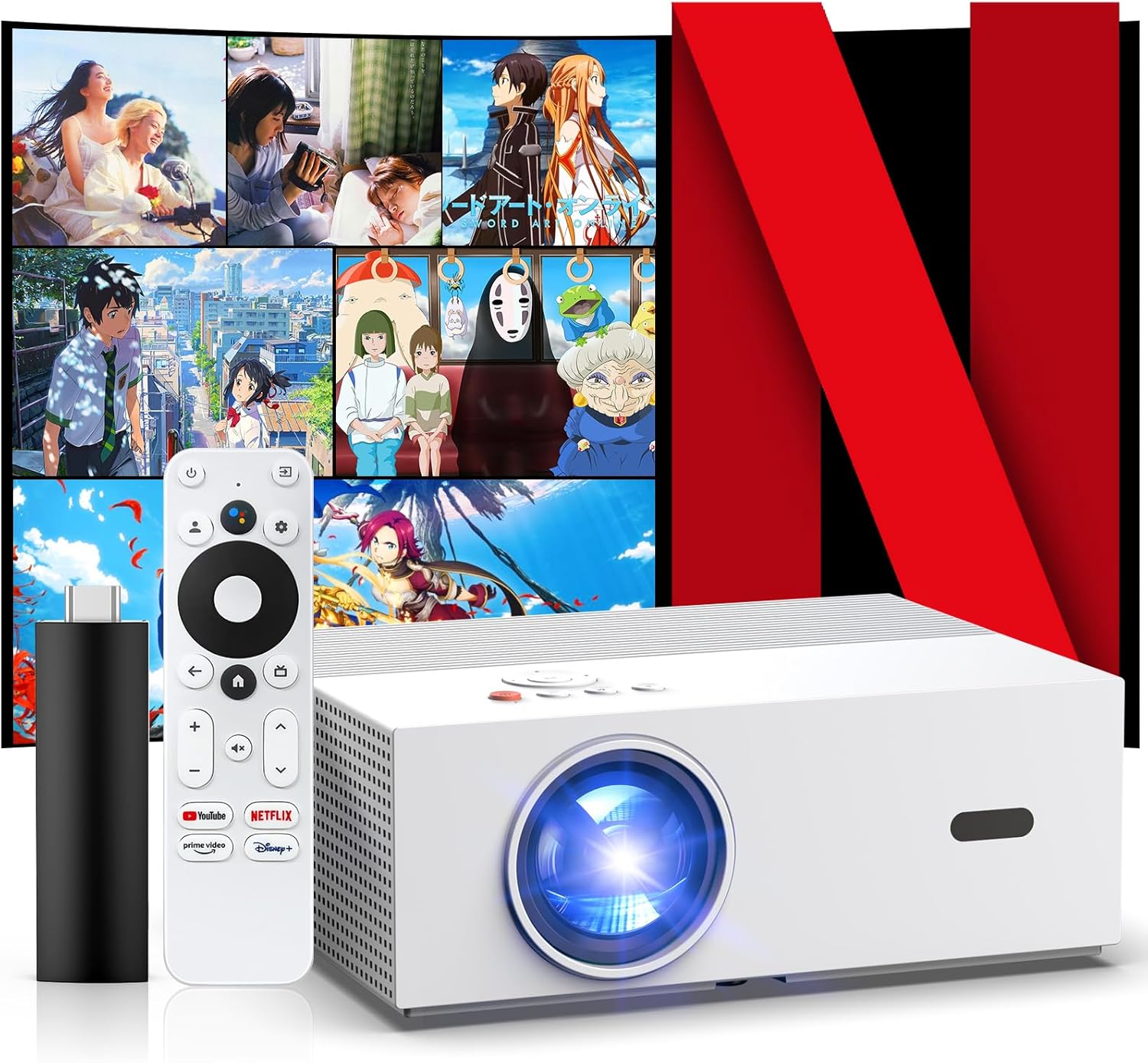 プロジェクター 30000LM 4K対応 オートフォーカス 自動台形補正 WiFi6