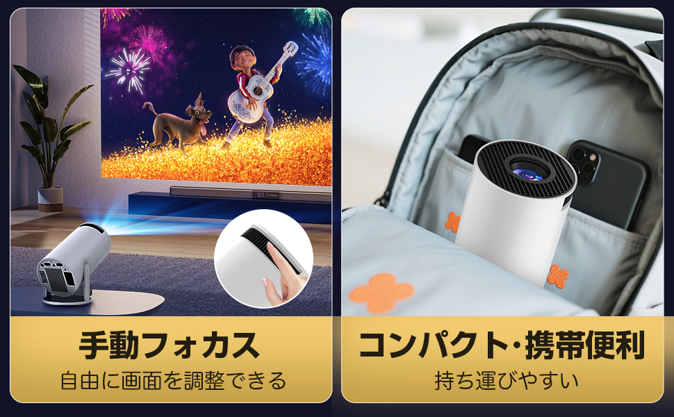 プロジェクター 家庭用 27000LM 270°回転 1080P 天井投影 Wi-Fi6