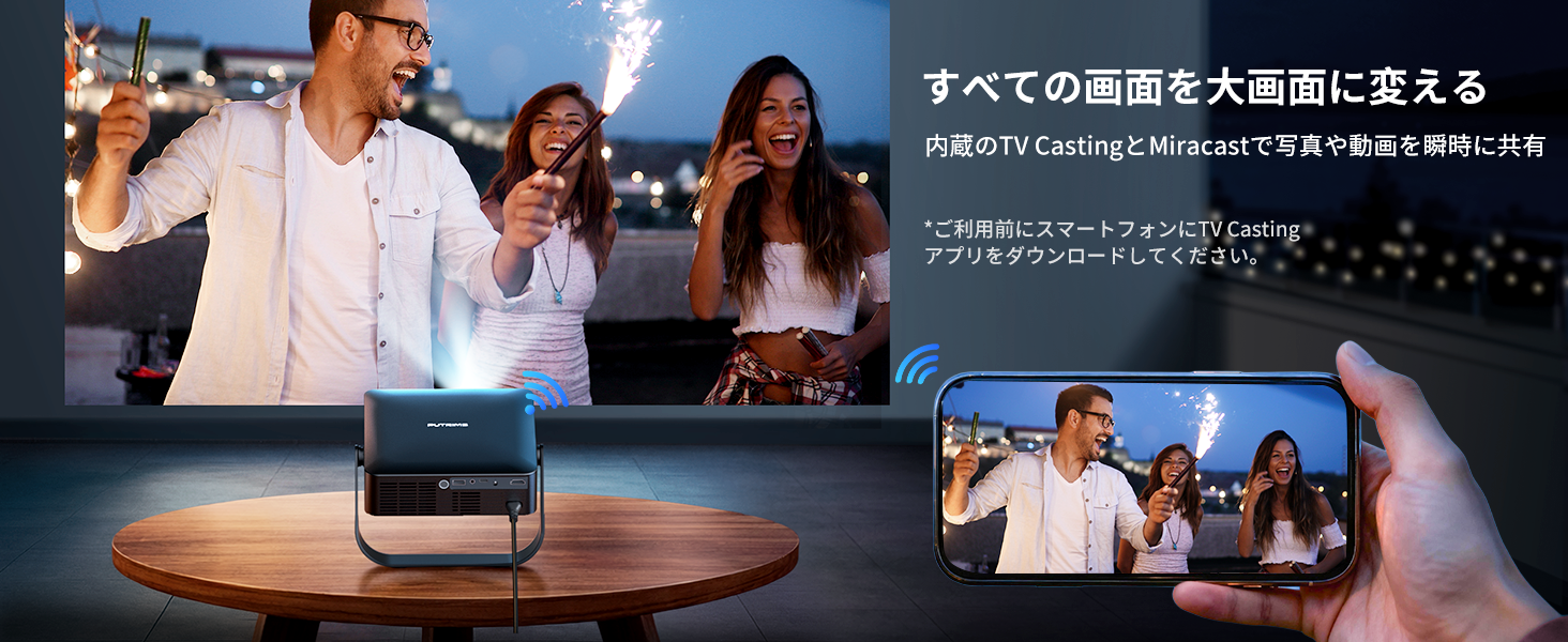 プロジェクター 公式認証アプリ ライブTV 4K 家庭用 小型 自動