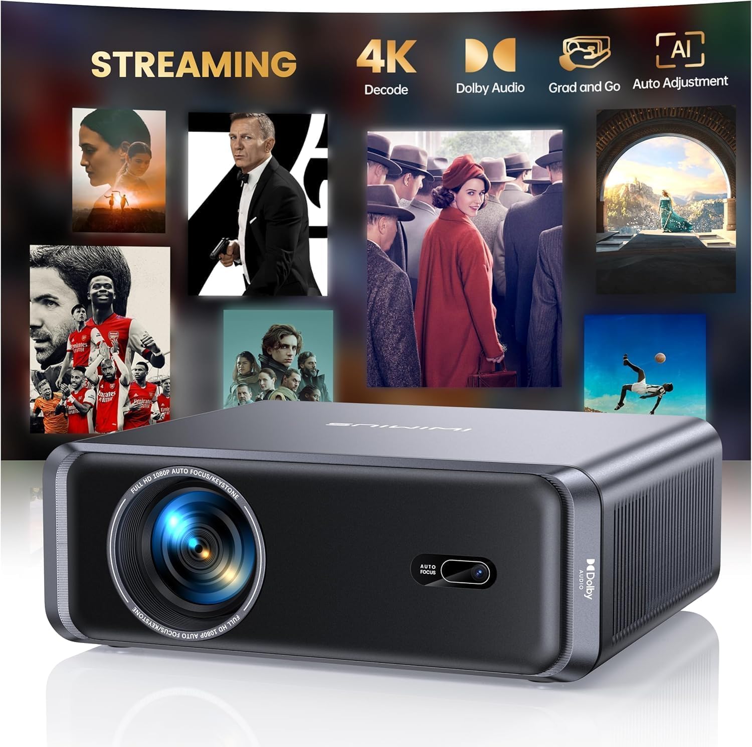 プロジェクター Netflix 20WDoIby対応 4k WiFi6 Bluetooth5.3 自動