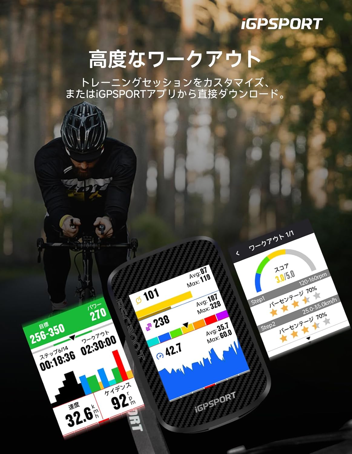 サイクルコンピュータ サイコン Bluetooth タッチスクリーン搭載