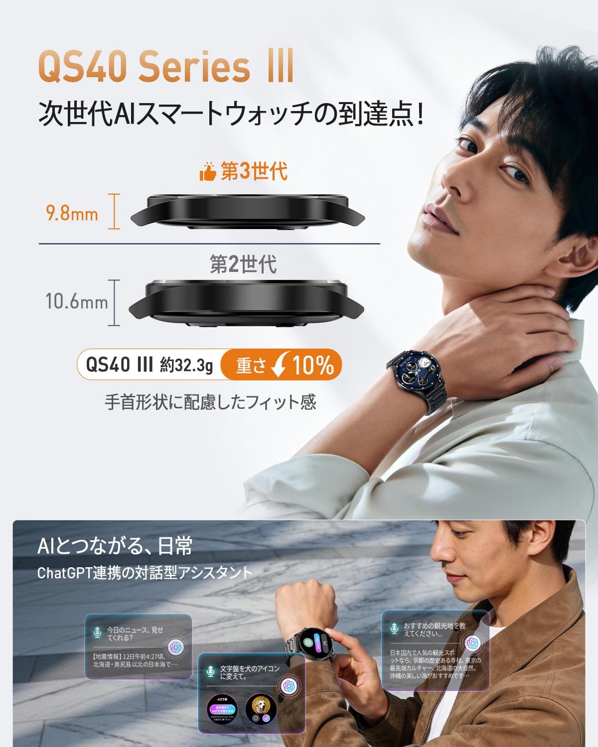 スマートウォッチ ChatGPT iPhone アンドロイド対応 Smart Watch 丸型