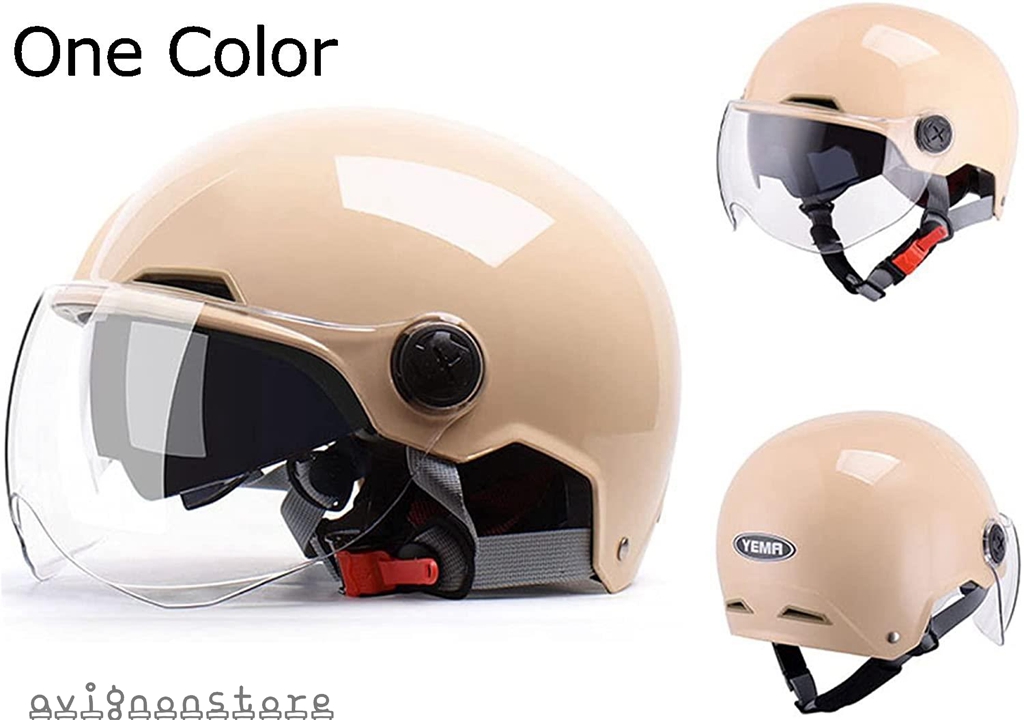 バイク ヘルメット Helmet ハーフ ダブルシールド 透明レンズ 春夏用