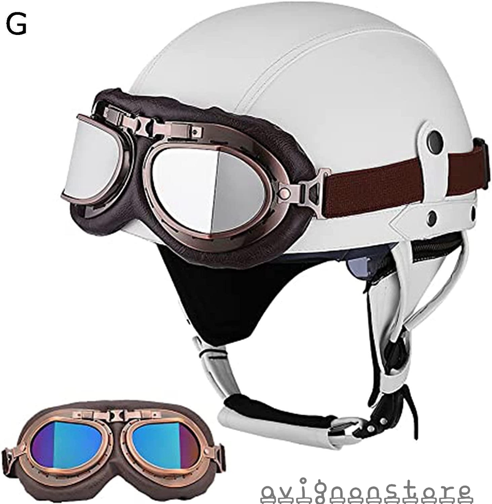 レトロモーターサイクル ハーフヘルメット ジャーマン スタイル PU