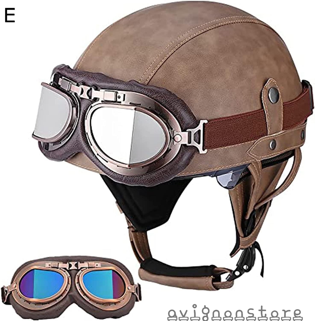 レトロモーターサイクル ハーフヘルメット ジャーマン スタイル PU