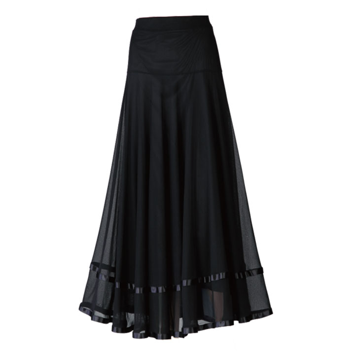 即納☆ サテンテープ使い メッシュスカート 80cm丈 KN-080-SK604-3352