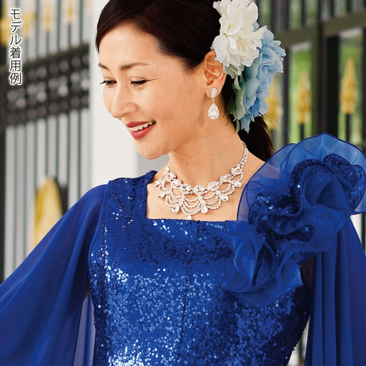 即納☆ シルバーネックレス ラインストーン ネックレス CN-GD036-3555