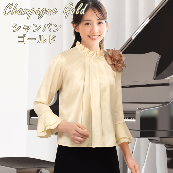 即納☆ タックブラウス [TSS1789-1-3743] コーラス コンサート 衣装