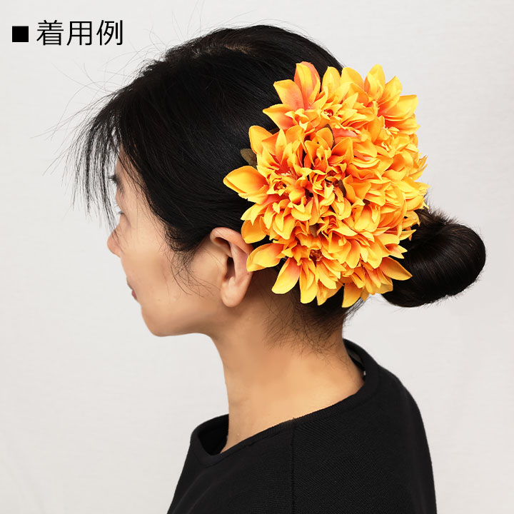 即納★ ヘアクリップ オレンジ KS-GD078-3755 ヘアアクセサリー ヘアクリップ フラ フラダンス フラ小物 花 関連画像4