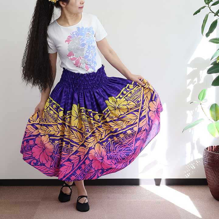 リバーシブルパウスカート 紫色 花柄 花柄ピンク紫パウスカート - メルカリ