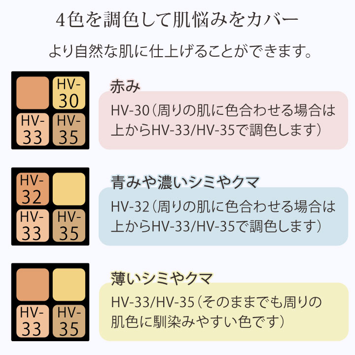 即納 カバーファンデーションアソート コンシーラー 4色セット JP