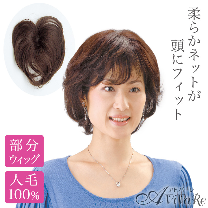 ソフトネットヘアピース（部分ウィッグ）Z0732 かつら レディース ウィッグ ヘアピース 部分用 つむじ 分け目 ボリュームアップ ヘアケア 白髪かくし