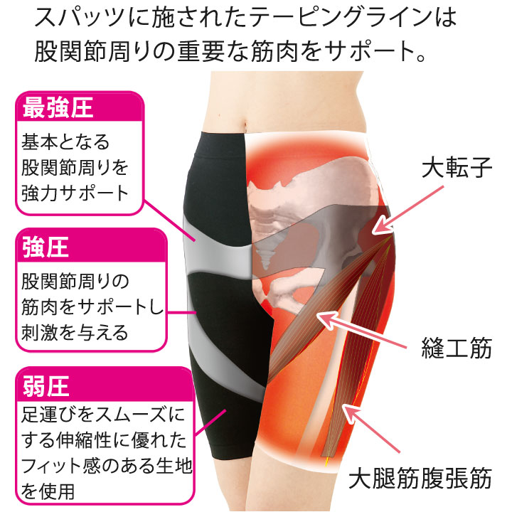 理学療法士が考えた 股関節スパッツ Z1817 日本製 股関節 股関節痛 