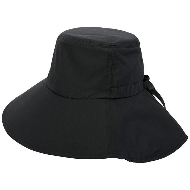 ワイドUV涼やかハット Z1938 uvカット帽子 つば広 日焼け防止 紫外線対策 春 夏 冷感 洗える サイズ調節可能 遮熱 ストライプ ブラック｜avivare｜03