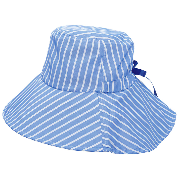 ワイドUV涼やかハット Z1938 uvカット帽子 つば広 日焼け防止 紫外線対策 春 夏 冷感 洗える サイズ調節可能 遮熱 ストライプ ブラック｜avivare｜02