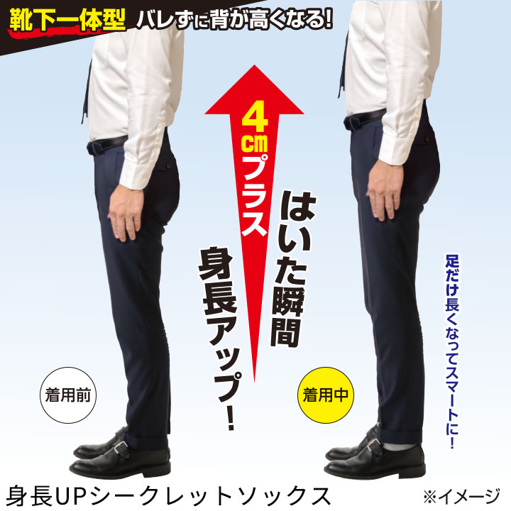 身長UPシークレットソックス [Z3279] インヒール インソール