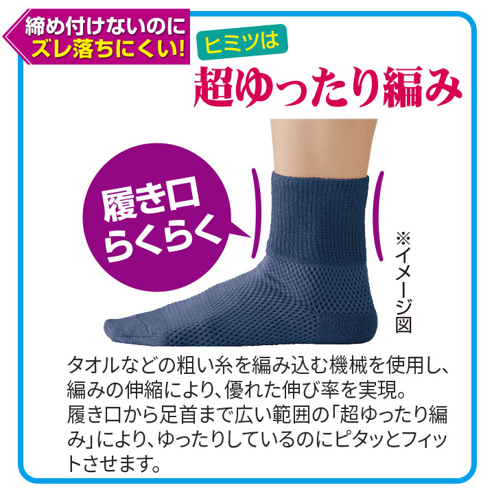 送料無料 綿混しめつけません靴下 4色組 メッシュタイプ 紳士用 [Z3281