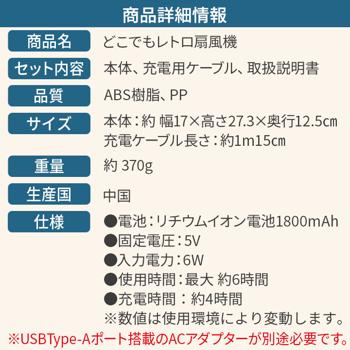 どこでもレトロ扇風機 [Z3301] 卓上扇風機 昭和レトロ かわいい 扇風機
