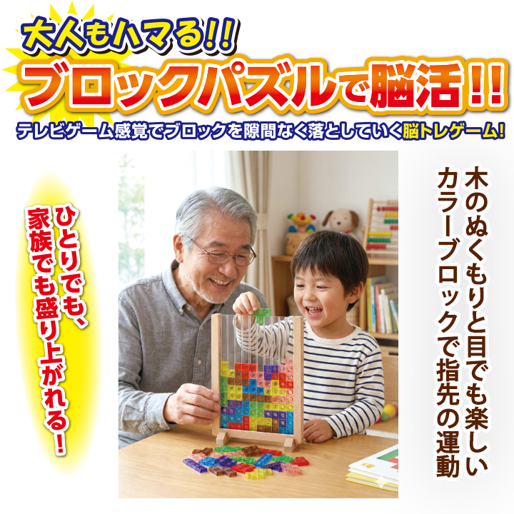 脳爽快 ブロックパズル [Z3424] 脳トレ ボードゲーム パズル 知育玩具