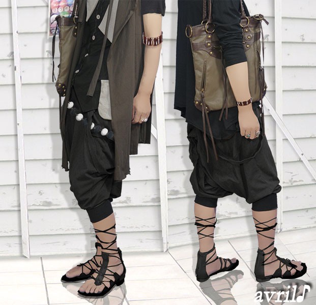 サルエルパンツ メンズ 黒 ブラック C ボトムス : ギフト専門Alizee