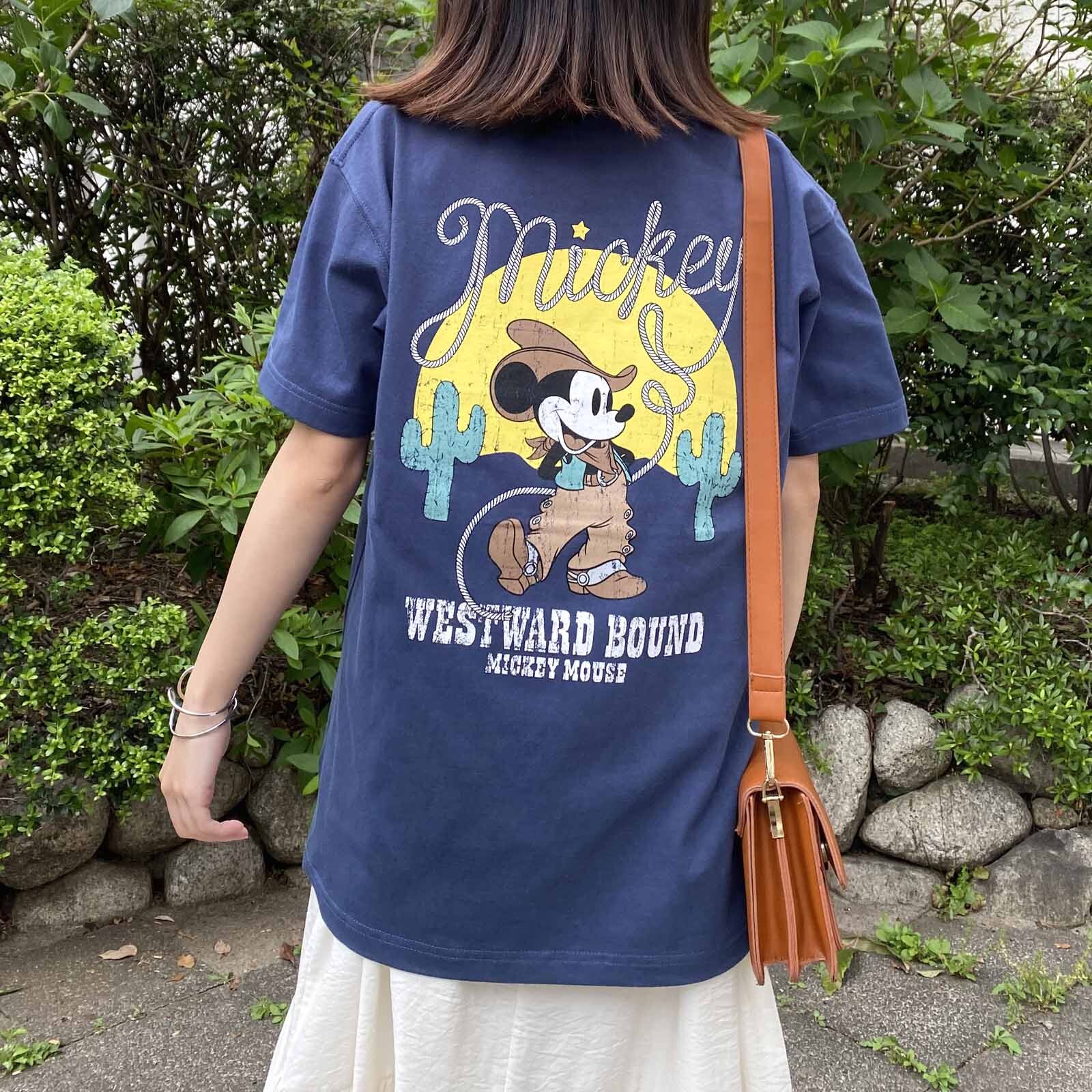ヴィンテージライクなミッキーマウスTシャツ ウエスタン Mickey Mouse
