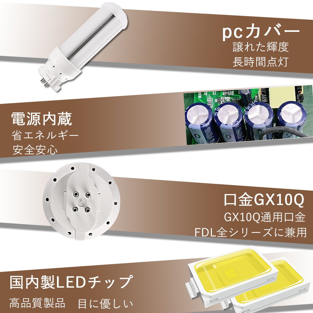 【20セット】fdl18ex-l fdl18ex-w fdl18ex-n fdl18ex-d led化 LEDコンパクト形蛍光灯 LED電球 led蛍光灯 GX10q-1/2/3/4共通 FDL18形 LEDツイン蛍光灯 8w