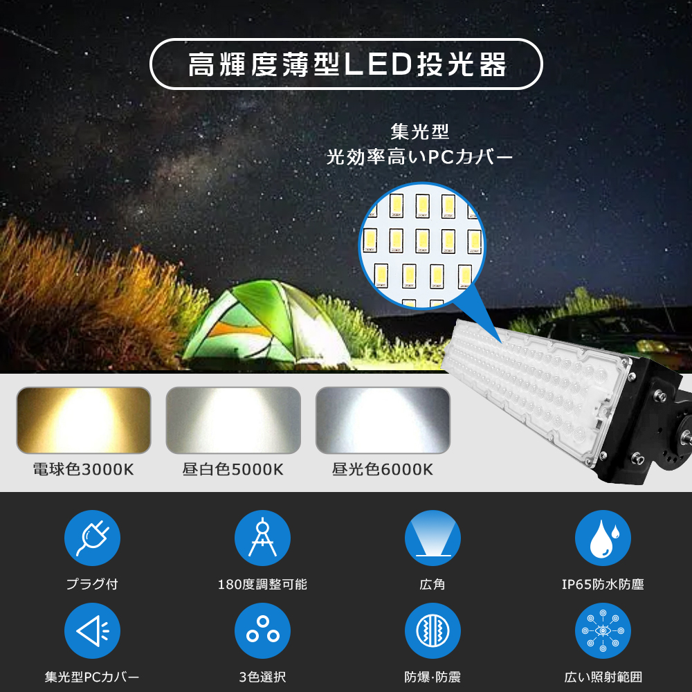 LED投光器 屋外用 300W 投光器 LEDライト LEDハイベイランプ ワークライト LED作業灯 サーチライト 壁掛け照明 スポットライト 屋外  集魚灯 投光ライト 野外灯 : 1-led-qlp-300w-cxf : アワーグラスショップ01 - 通販 - Yahoo!ショッピング