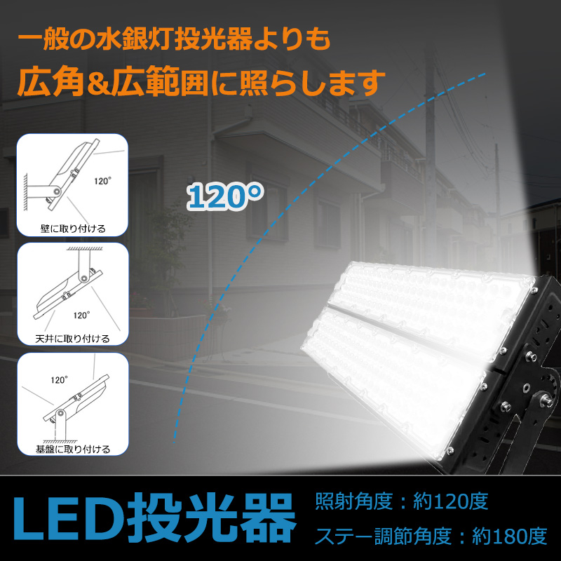 LED投光器 屋外用 防水 ワークライト 600W 強力 屋外 LED作業灯 超爆光 防犯 ワークライト 工事不要 壁掛け照明 舞台照明 体育館 倉庫照明 一年保証 昼光色｜awagras02｜07