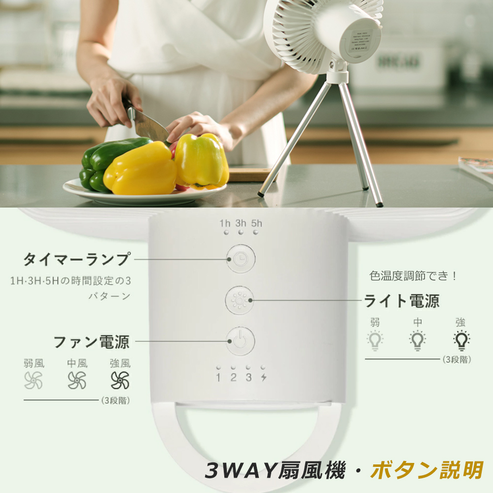 ポータブル 扇風機 usb充電式 卓上 軽量 小型 dcモーター 静音 強力