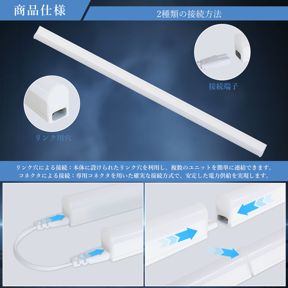 ON/OFFスイッチ付】LED蛍光灯 20w形 直管 昼光色 昼白色 スイッチ付
