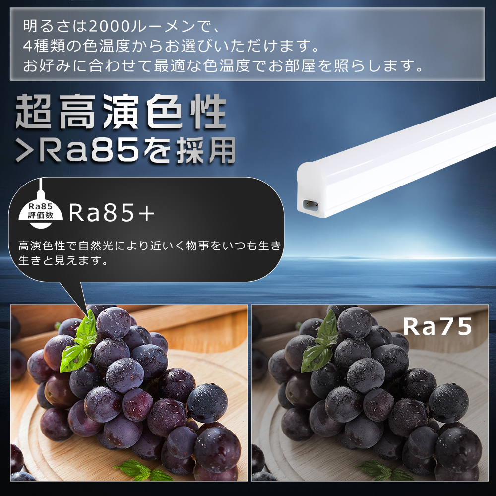 ON/OFFスイッチ付】LED蛍光灯 20w形 直管 昼光色 昼白色 スイッチ付