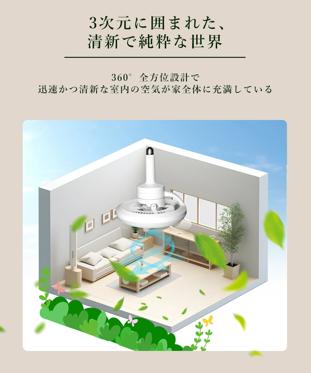 シーリングファンライト シーリングファン led 360°首振り 調光調色 逆