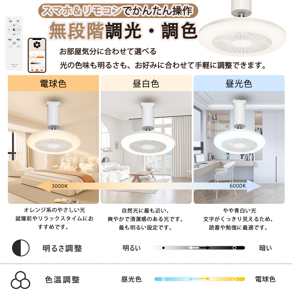 シーリングファンライト LED 6畳 8畳 小型 ファン付きシーリングライト