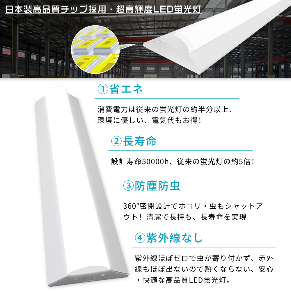 キッチン照明器具 配線工事不要 LEDベースラ...の詳細画像1