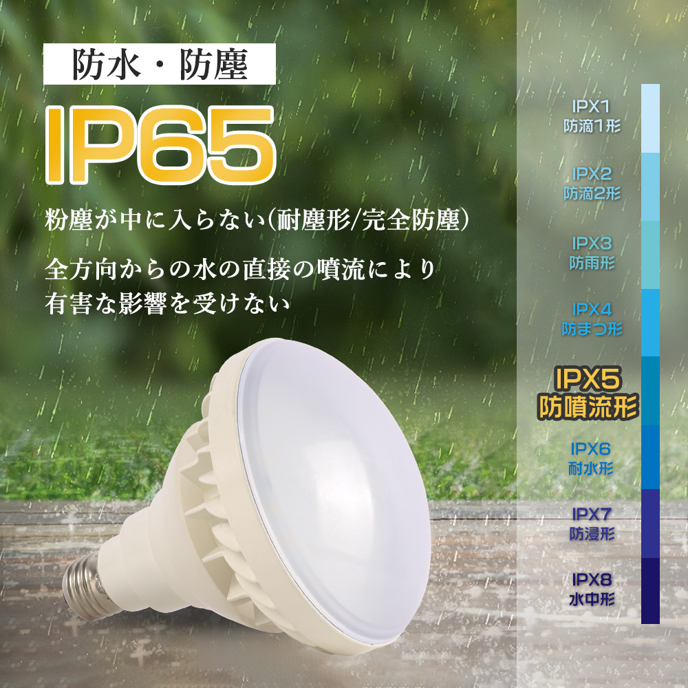 LED電球 E26口金 PAR38 屋内屋外兼用 LEDバラストレス水銀灯 25W 300W