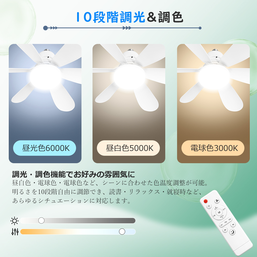 ファンライト 天井 扇風機付き LEDシーリン...の詳細画像3