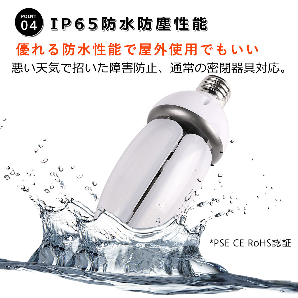 【2個セット】LED電球 コーンライト LED高天井灯 60W 400W相当 水銀灯からledへ交換 E39 12000LM IP65 防水 天井照明 密閉器具対応 街路灯 防犯灯 看板灯｜awagras03｜09